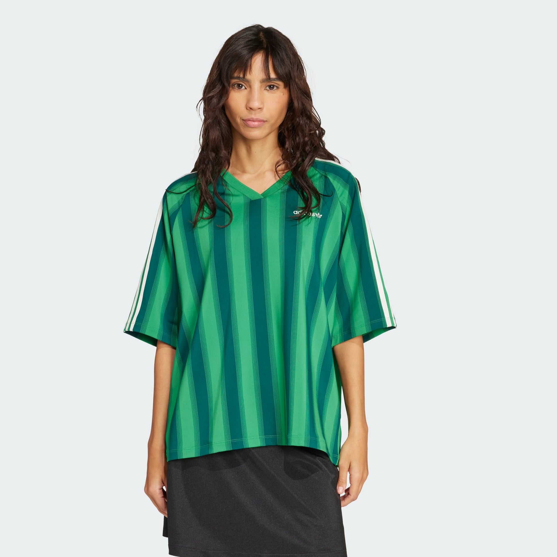 Green Loose Linear Tee